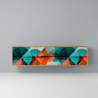 CIRCULAR RHAPSODY 3-Door TV Stand in Oak Effect