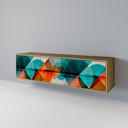 CIRCULAR RHAPSODY 3-Door TV Stand in Oak Effect