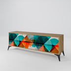 CIRCULAR RHAPSODY 3-Door TV Stand in Oak Effect