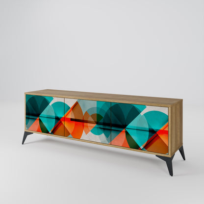 CIRCULAR RHAPSODY 3-Door TV Stand in Oak Effect