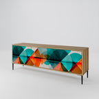 CIRCULAR RHAPSODY 3-Door TV Stand in Oak Effect