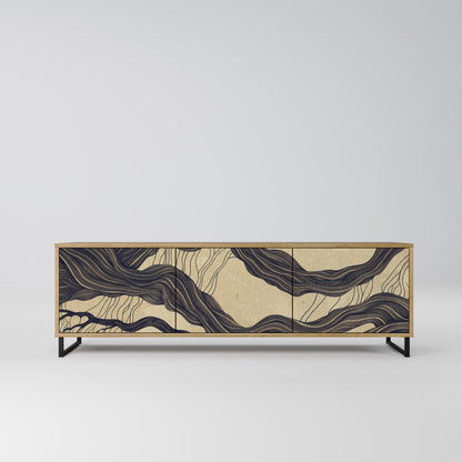UNIFIED FRAGMENTS 3-Door TV Stand in Oak Effect