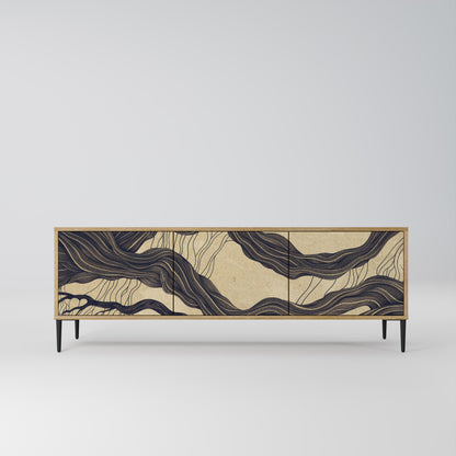UNIFIED FRAGMENTS 3-Door TV Stand in Oak Effect