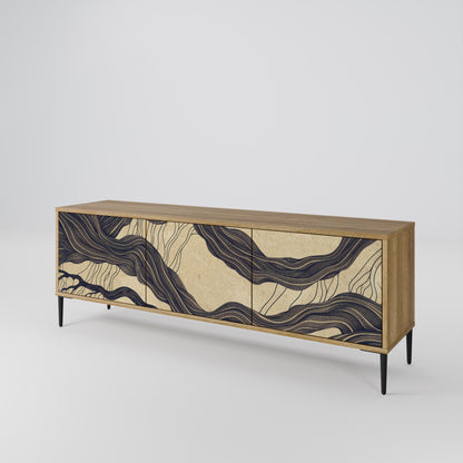 UNIFIED FRAGMENTS 3-Door TV Stand in Oak Effect