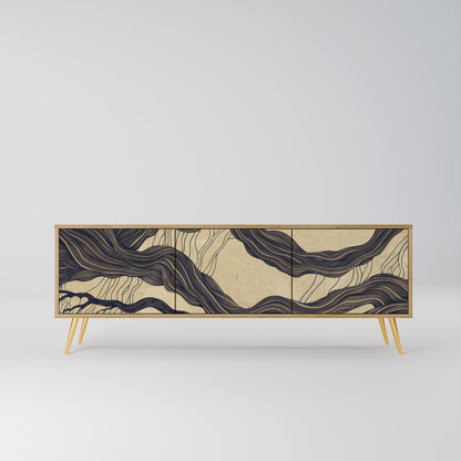 UNIFIED FRAGMENTS 3-Door TV Stand in Oak Effect