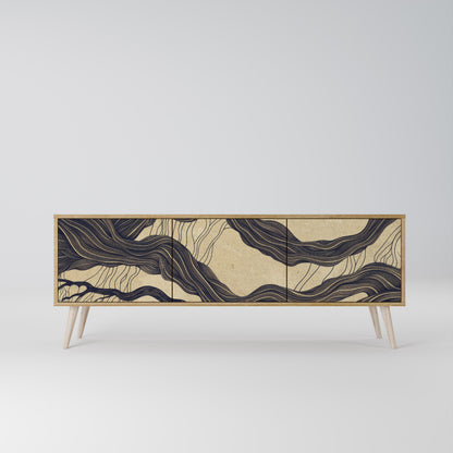 UNIFIED FRAGMENTS 3-Door TV Stand in Oak Effect