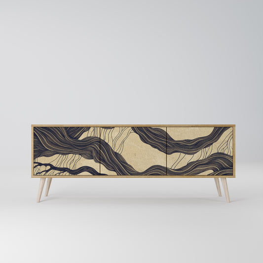 UNIFIED FRAGMENTS 3-Door TV Stand in Oak Effect