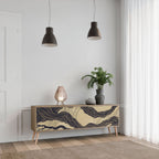 UNIFIED FRAGMENTS 3-Door TV Stand in Oak Effect