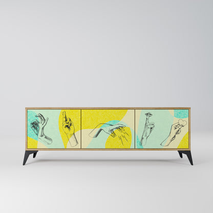 BODY LANGUAGE 3-Door TV Stand in Oak Effect