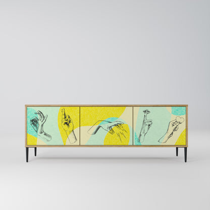 BODY LANGUAGE 3-Door TV Stand in Oak Effect
