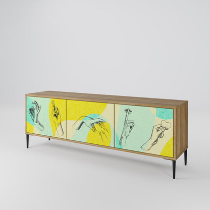 BODY LANGUAGE 3-Door TV Stand in Oak Effect