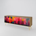 COLORFUL SOUNDS 3-Door TV Stand in Oak Effect