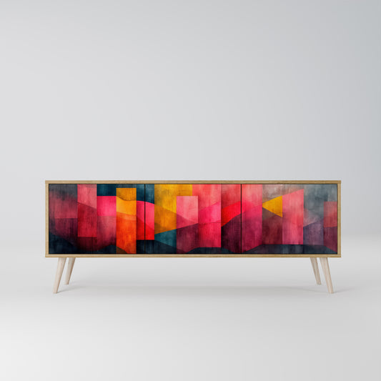 COLORFUL SOUNDS 3-Door TV Stand in Oak Effect