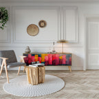 COLORFUL SOUNDS 3-Door TV Stand in Oak Effect