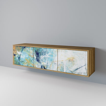 ABSTRACT THOUGHTS 3-Door TV Stand in Oak Effect