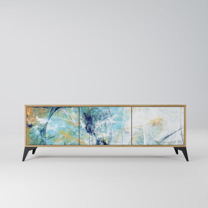 ABSTRACT THOUGHTS 3-Door TV Stand in Oak Effect