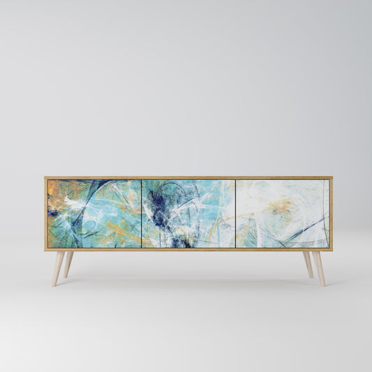 ABSTRACT THOUGHTS 3-Door TV Stand in Oak Effect