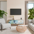 ABSTRACT TOUGHTS 3-dörrars TV-bänk i ekeffekt