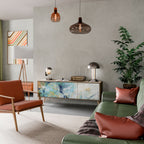 ABSTRACT TOUGHTS 3-dörrars TV-bänk i ekeffekt