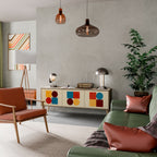 GEOMETRIC PUZZLE 3-Door TV Stand in Oak Effect