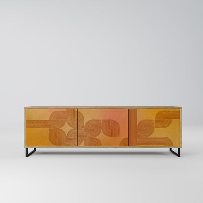 STRENGTHENING RELATION 3-Door TV Stand in Oak Effect
