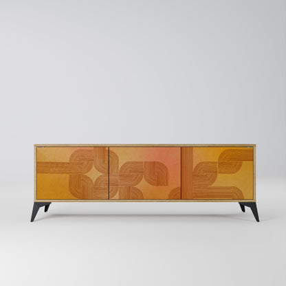 STRENGTHENING RELATION 3-Door TV Stand in Oak Effect