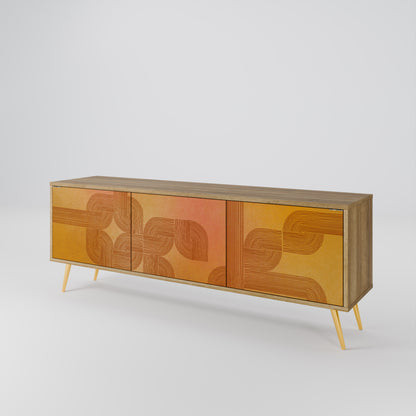 STRENGTHENING RELATION 3-Door TV Stand in Oak Effect