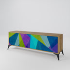 COLD SHOWCASE 3-Door TV Stand in Oak Effect