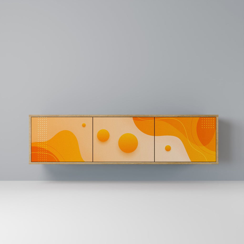 ORANGE ARrangemang 3-dörrars TV-bänk i ekeffekt