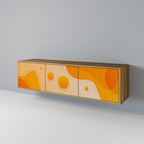 ORANGE ARRANGEMENT 3-Door TV Stand in Oak Effect