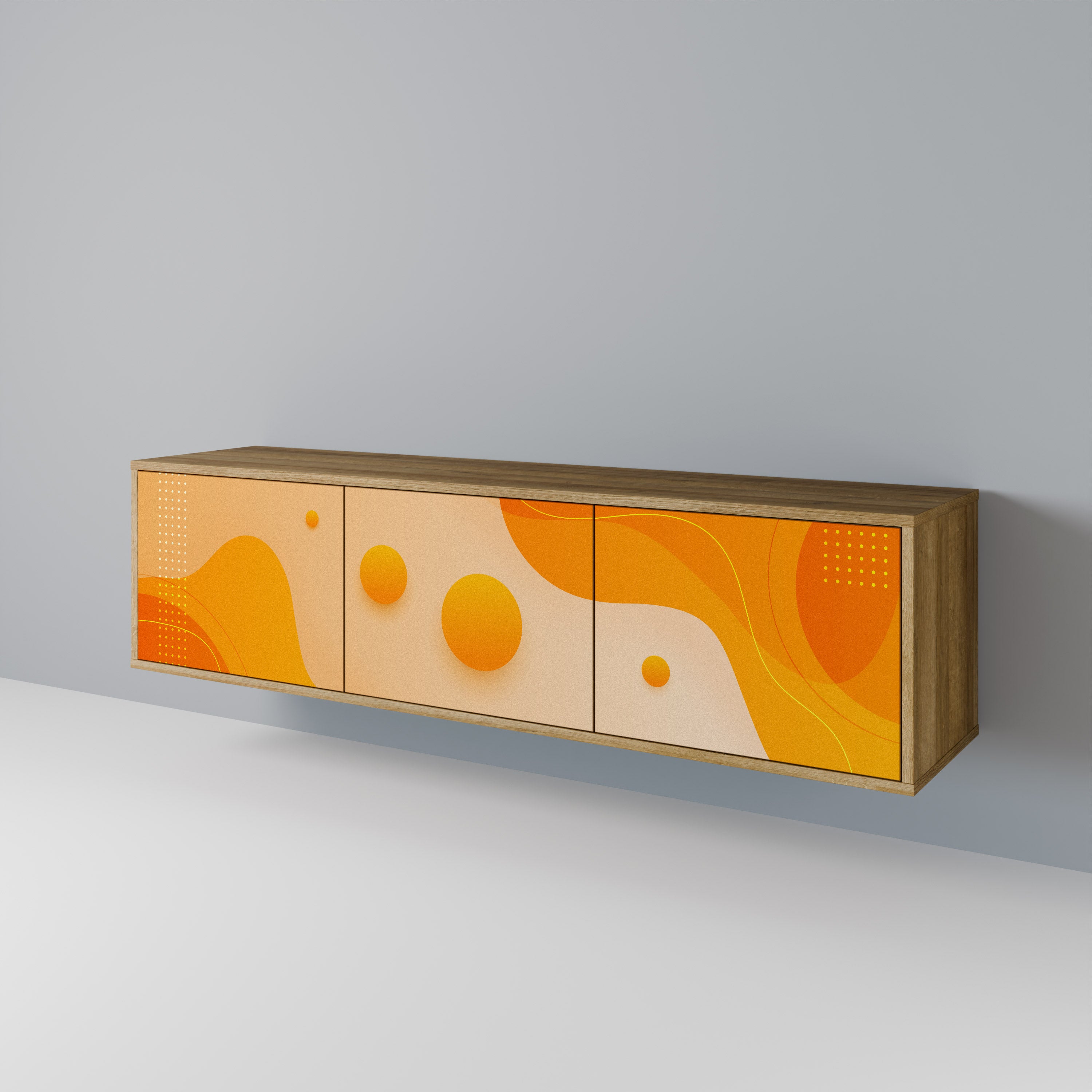ORANGE ARRANGEMENT TV-bänk med 3 dörrar
