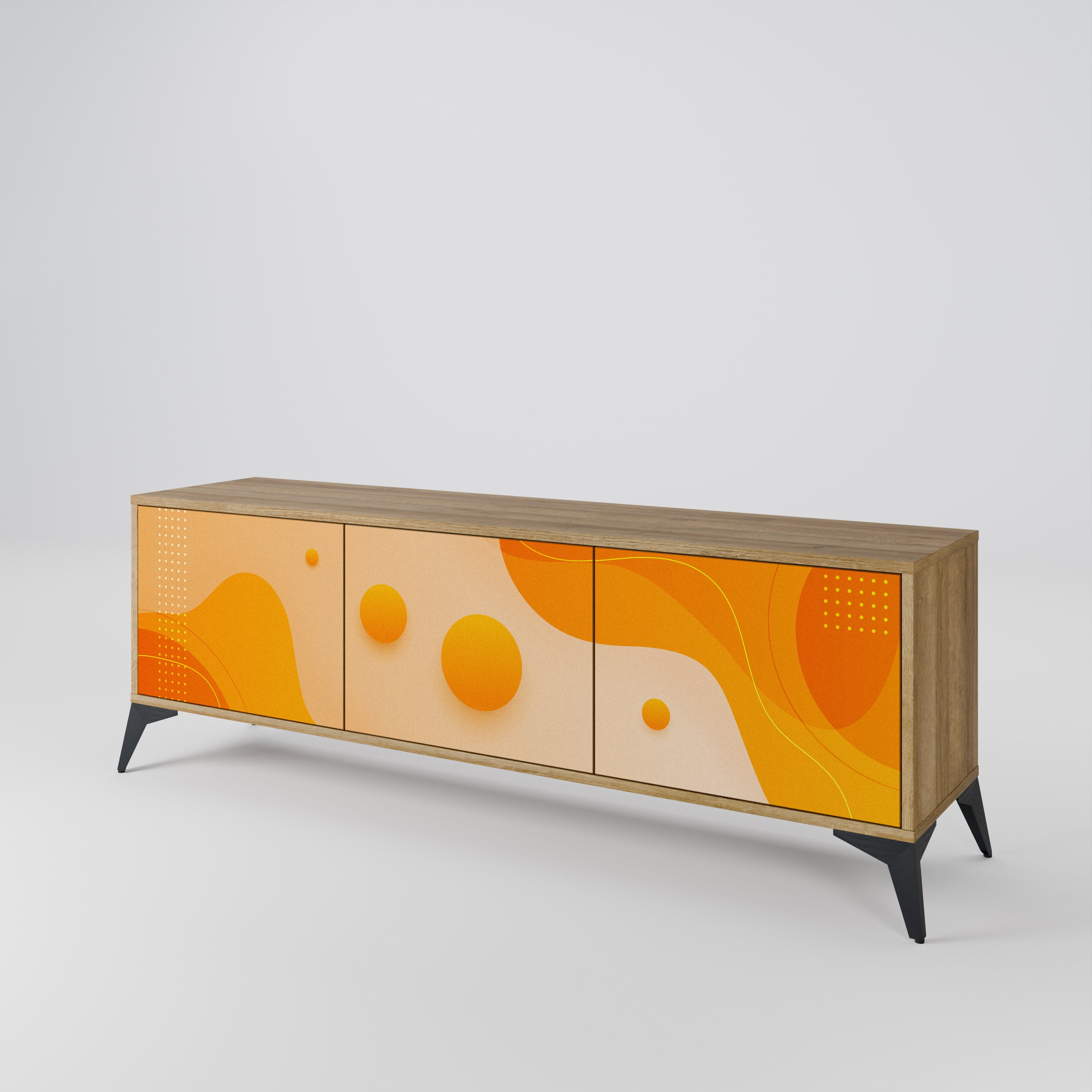 ORANGE ARRANGEMENT TV-bänk med 3 dörrar