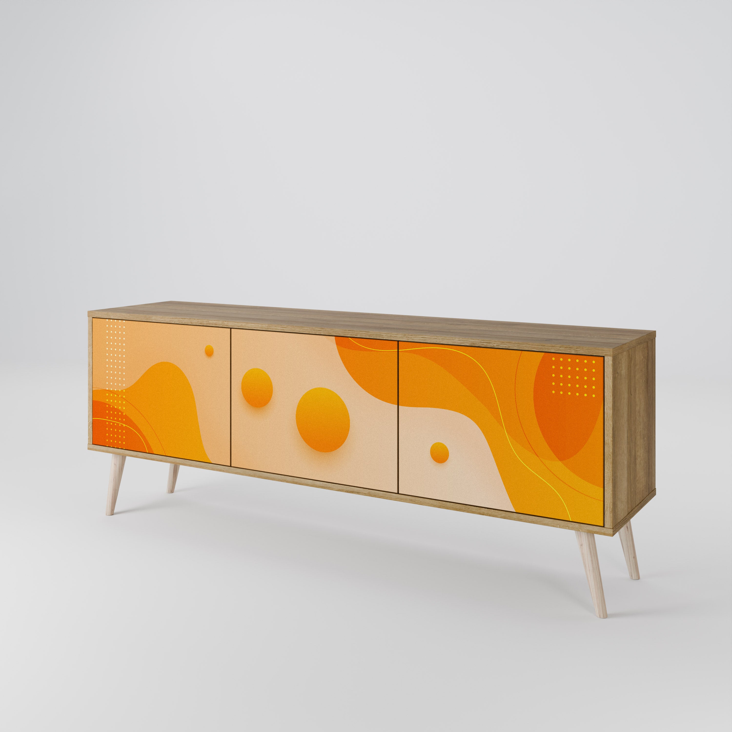 ORANGE ARRANGEMENT TV-bänk med 3 dörrar