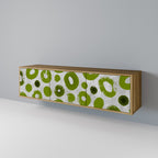 GREEN RHAPSODY 3-Door TV Stand in Oak Effect