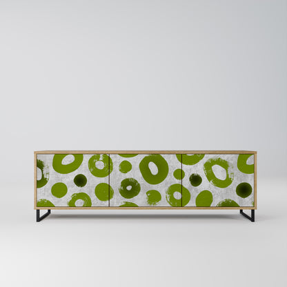 GREEN RHAPSODY 3-Door TV Stand in Oak Effect