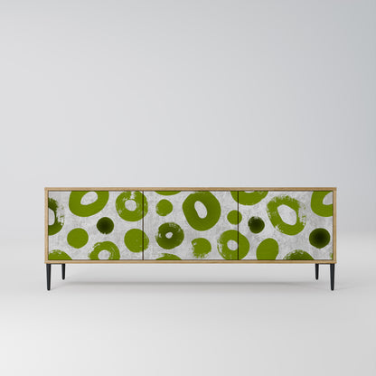 GREEN RHAPSODY 3-Door TV Stand in Oak Effect