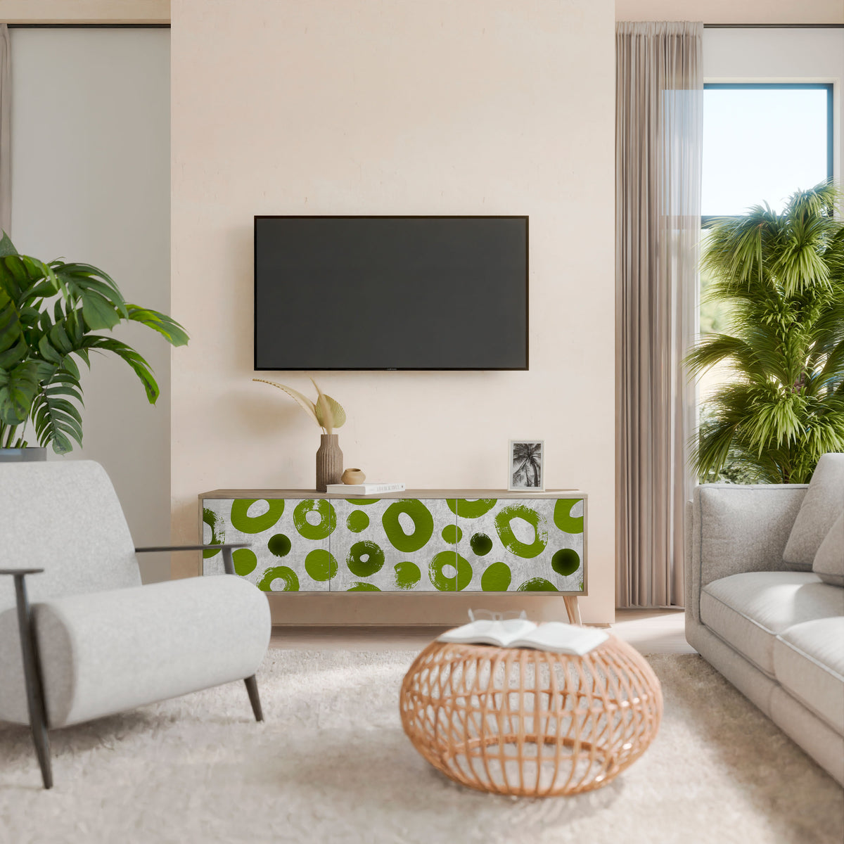 GREEN RHAPSODY 3-Door TV Cabinet