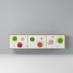 COLORFUL COSMOS 3-Door TV Stand in Oak Effect