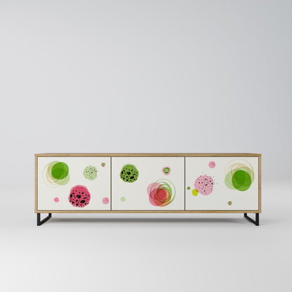 COLORFUL COSMOS 3-Door TV Stand in Oak Effect
