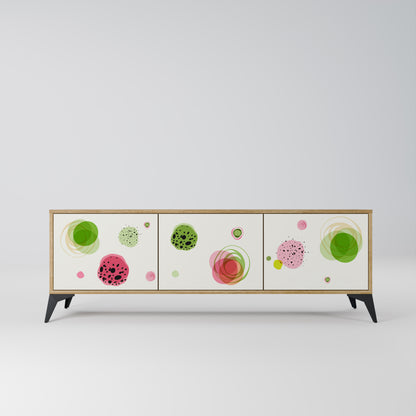COLORFUL COSMOS 3-Door TV Stand in Oak Effect