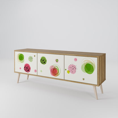 COLORFUL COSMOS 3-Door TV Stand in Oak Effect