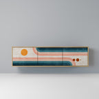 TWO HALVES 3-Door TV Stand in Oak Effect