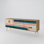 TWO HALVES 3-Door TV Stand in Oak Effect