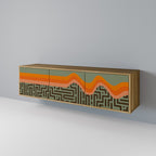 SIMPLE SOLUTIONS 3-Door TV Stand in Oak Effect