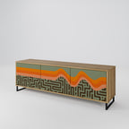 SIMPLE SOLUTIONS 3-Door TV Stand in Oak Effect