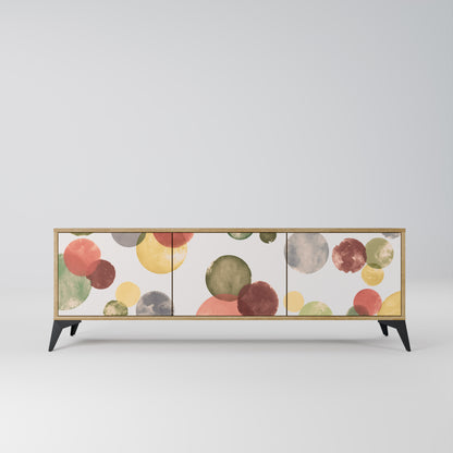 FLEETING HAPPINESS 3-Door TV Stand in Oak Effect