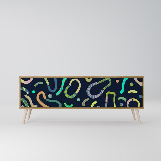 CONTRAST DANCE 3-Door TV Stand in Oak Effect