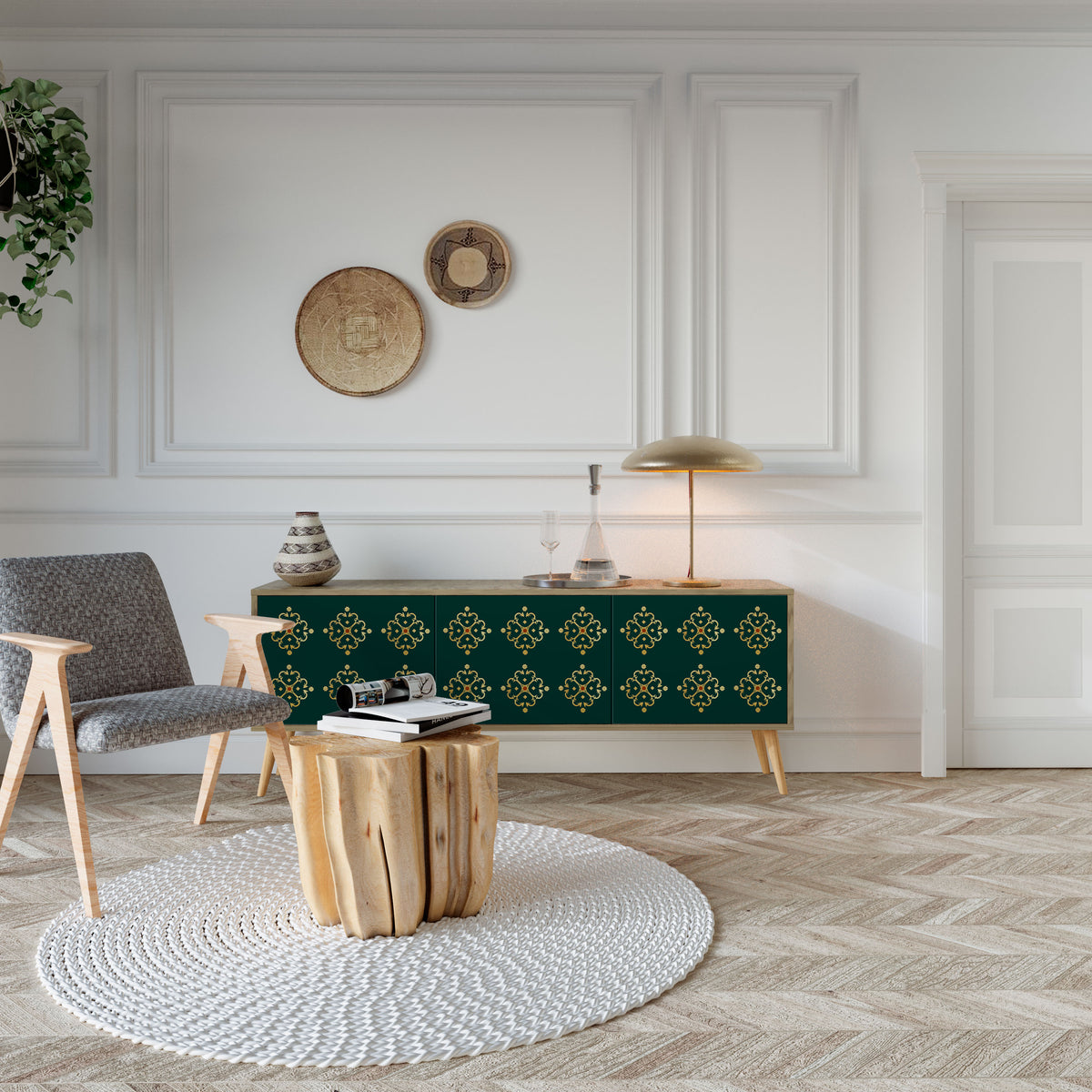 ROYAL MEDALLION TV-bänk med 3 dörrar