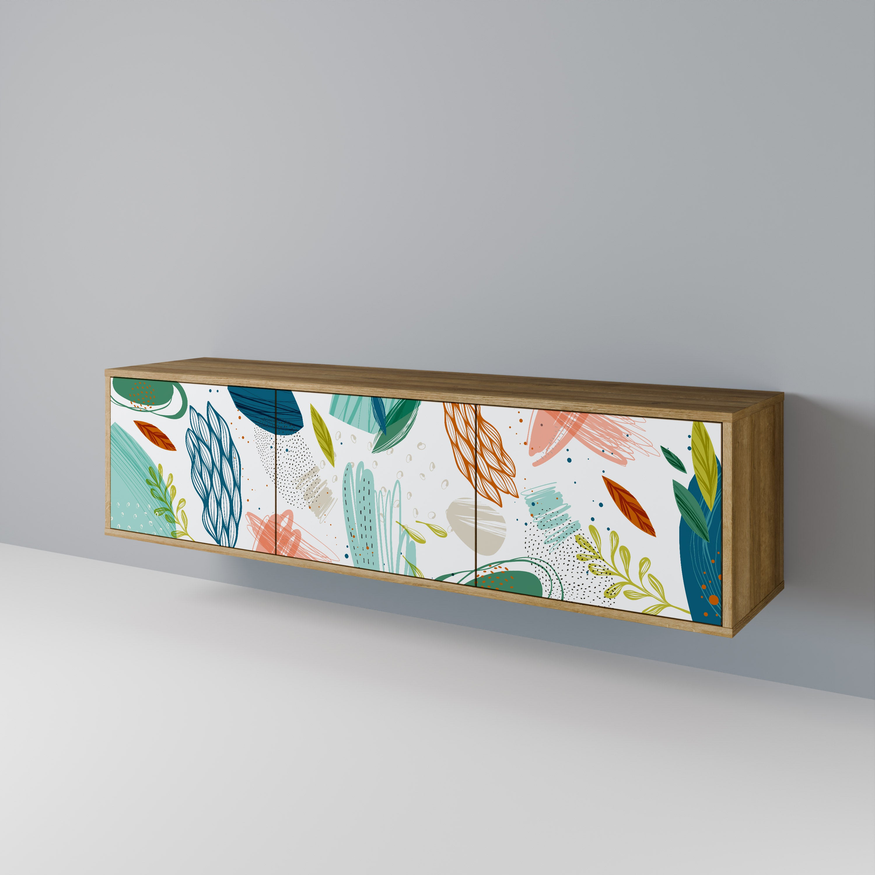 BOTANICAL HURRICANE TV-bänk med 3 dörrar