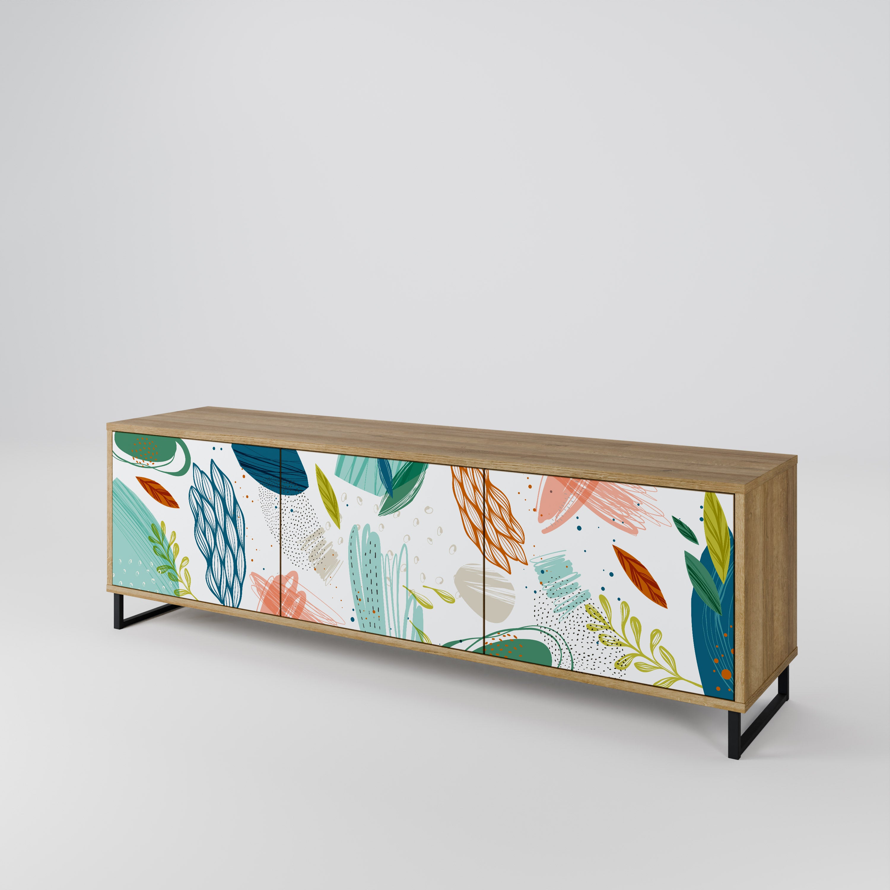 BOTANICAL HURRICANE TV-bänk med 3 dörrar